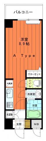 AXIS大塚西(1K/4階)の間取り写真