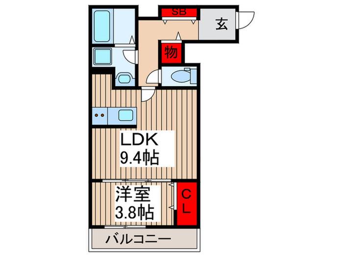 リーブルファイン奈良町II 2号棟(1LDK/3階)の間取り写真