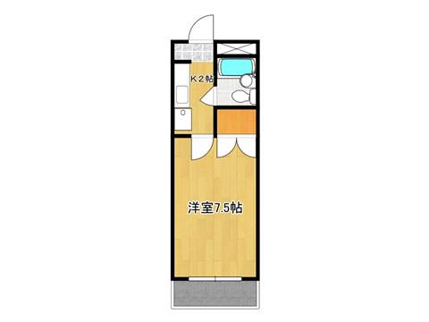 サンファスト甲府(1K/2階)の間取り写真