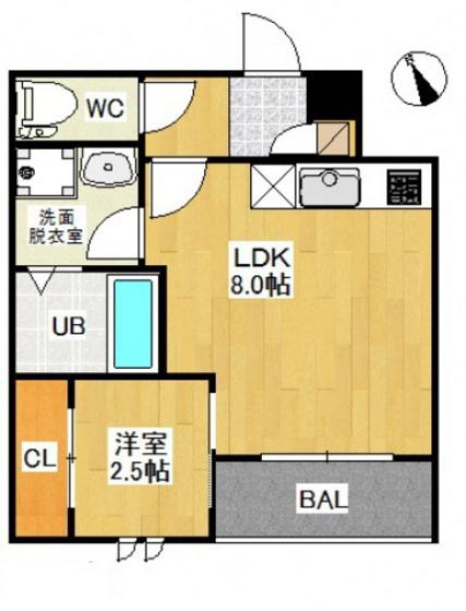 PENSIONJULY桜尾(1LDK/3階)の間取り写真