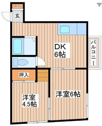 エメラルドマンション(2DK/3階)の間取り写真
