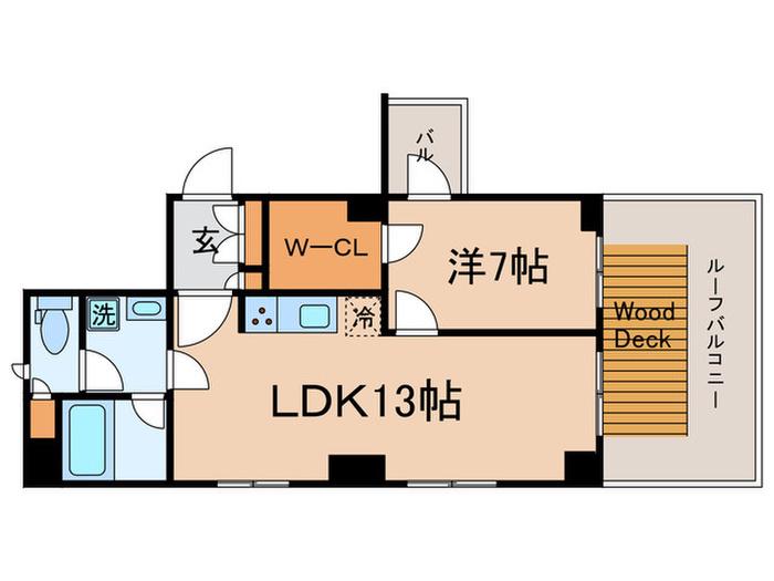 ハイコートフジ(1LDK/4階)の間取り写真