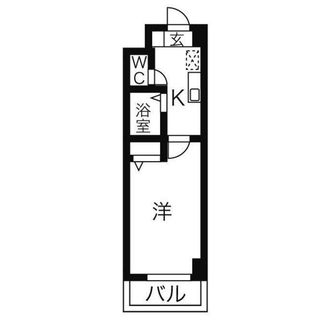 ジョバネ藤原(1K/5階)の間取り写真