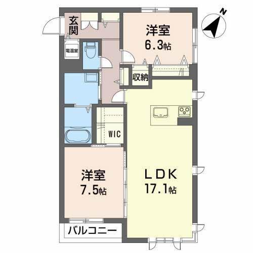 メゾンマスト川尻(2LDK/1階)の間取り写真