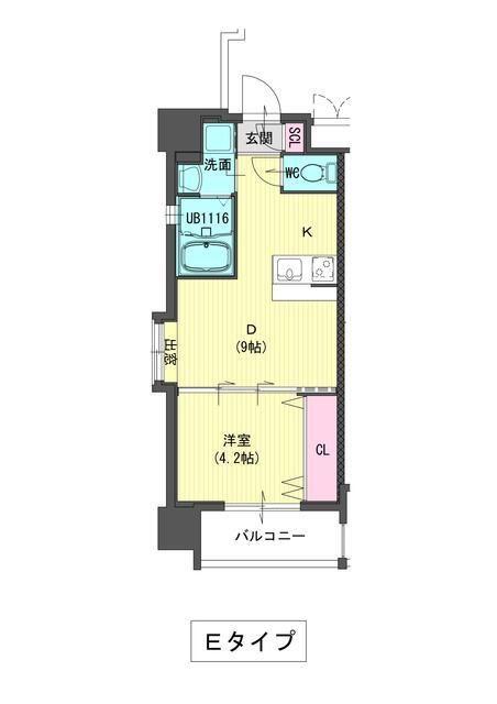 ラフィーネ葛原レスト(1LDK/12階)の間取り写真