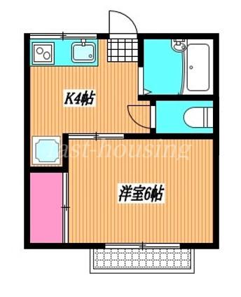 フェリス(1K/2階)の間取り写真