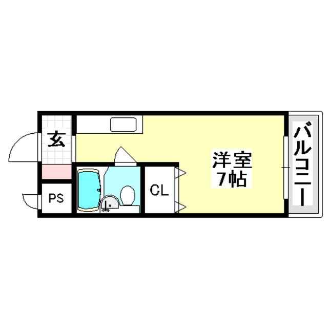 第2ハイツ杉本(ワンルーム/2階)の間取り写真