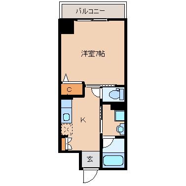 イーストフォート(1K/5階)の間取り写真