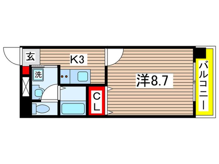 都町小川マンション(1K/5階)の間取り写真