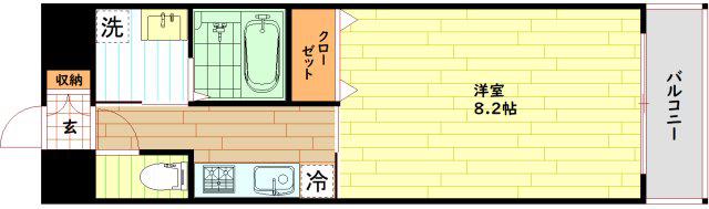 ドゥーエ本庄(1K/2階)の間取り写真