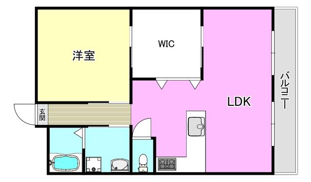 第2マンション南茨木(1LDK/7階)の間取り写真