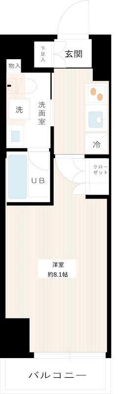 AXAS大森西ASYLCOURT(1K/2階)の間取り写真