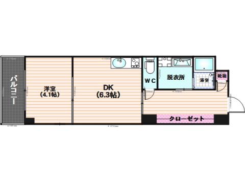 ミモザテラス(1DK/5階)の間取り写真