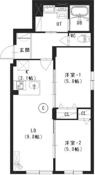 NECO FILO宮の沢 (2LDK/3階)の間取り写真