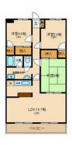 ドゥエルあじさいII(3LDK/2階)の間取り写真