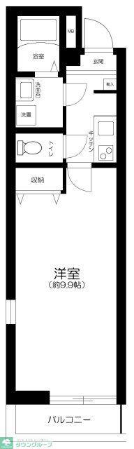 メルクリオ東川口(1K/2階)の間取り写真