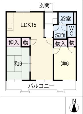 SSコーポ(2LDK/1階)の間取り写真