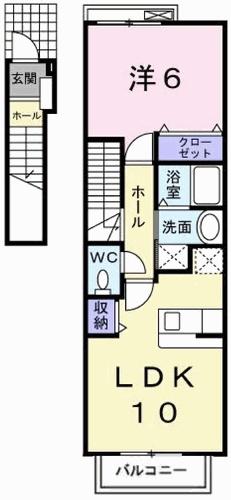 アルモニー・NAO(1LDK/2階)の間取り写真