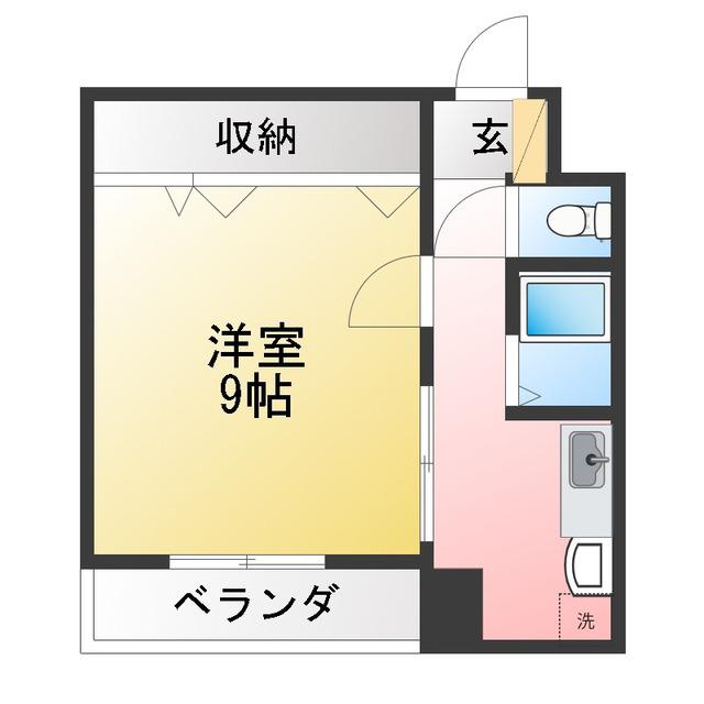 新宿マンション(1K/4階)の間取り写真