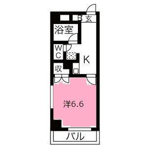 メゾンヤスフク(1K/2階)の間取り写真