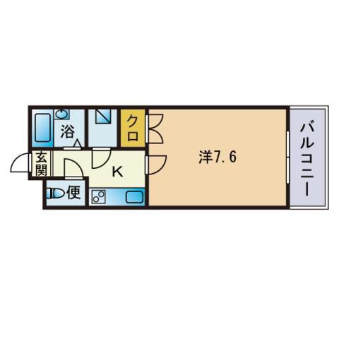 藤崎カステリア(1K/4階)の間取り写真