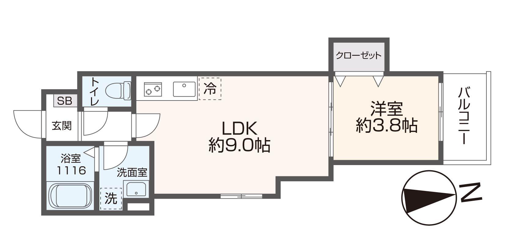 D PORTA BLOOM(1LDK/1階)の間取り写真