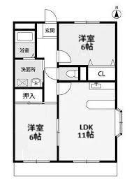 ヴェネローネI(2LDK/2階)の間取り写真