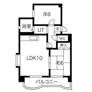 ハイム立町(2LDK/3階)の間取り写真