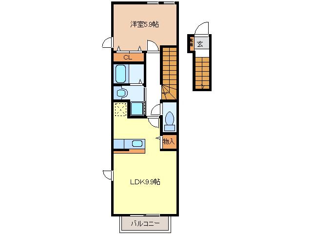 SEIS豊潤 A・B(1LDK/2階)の間取り写真
