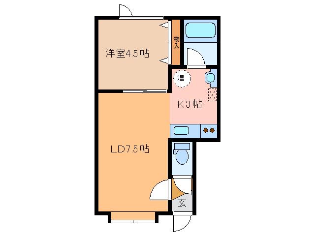 OAKVI(1LDK/2階)の間取り写真