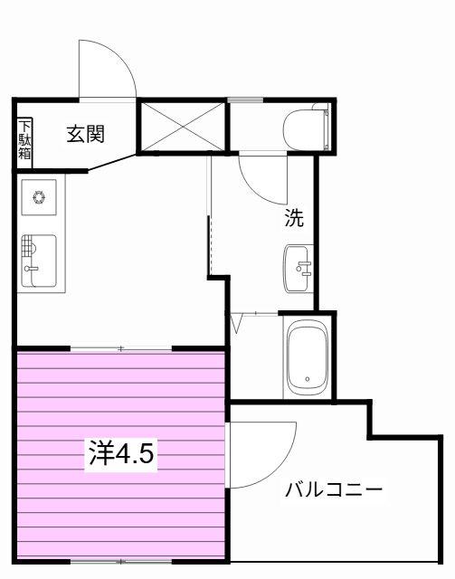 保科ビル(1K/5階)の間取り写真