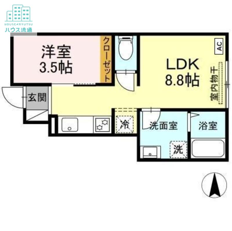 ラ・フォンターナ(1LDK/1階)の間取り写真