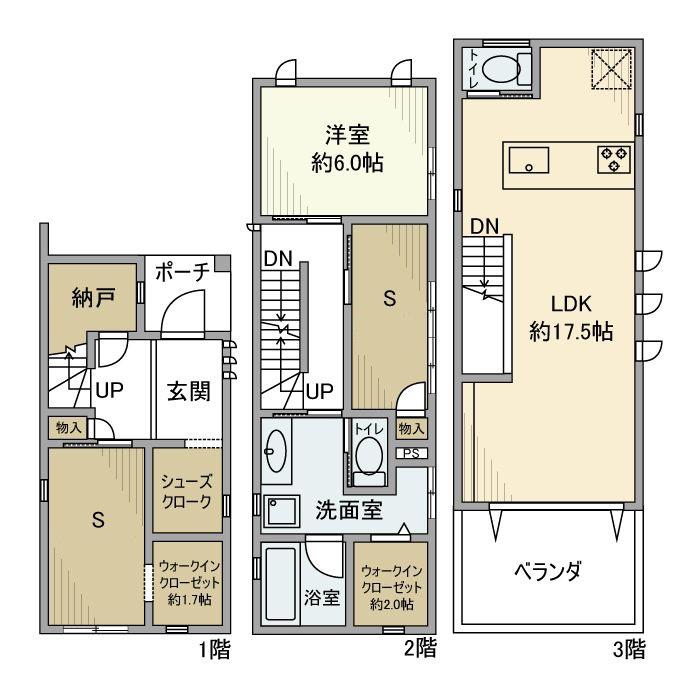 上丸子天神町戸建(1SLDK/1階)の間取り写真