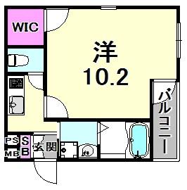 フジパレス武庫川V番館(1K/2階)の間取り写真