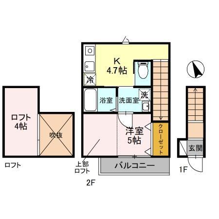 コーポSAKASHITA(1K/2階)の間取り写真
