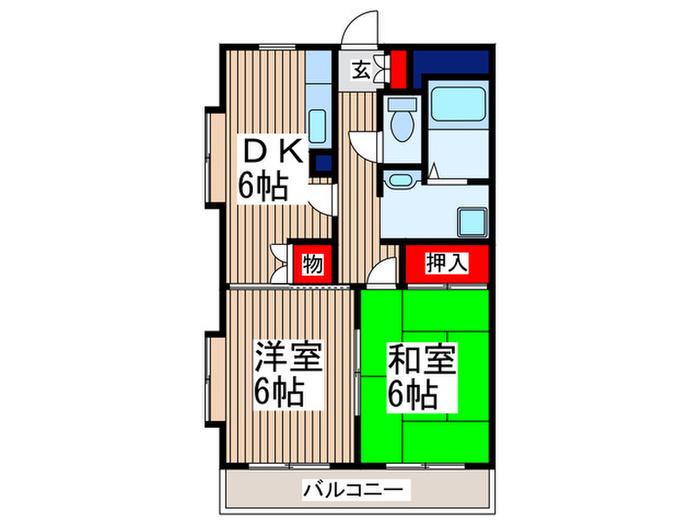 ファミール27(2DK/4階)の間取り写真