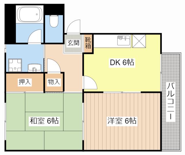 ひまわり館(2DK/1階)の間取り写真