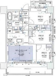 オープンレジデンシア金山(3LDK/2階)の間取り写真