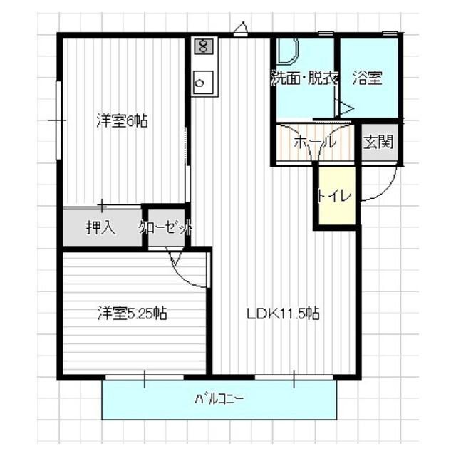 ガーデンプレイス本庄 A(2LDK/2階)の間取り写真
