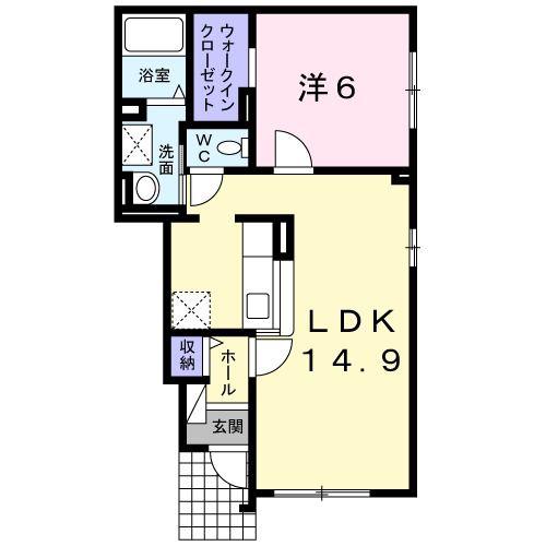 アンジュ(1LDK/1階)の間取り写真