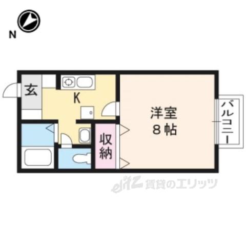 エストヴィラージュ1(1K/1階)の間取り写真