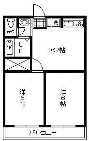 サンライズ久世(2DK/3階)の間取り写真