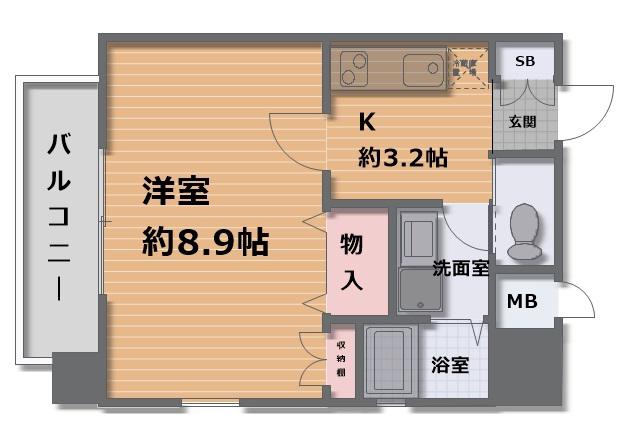パラッツォ ディ モデルノ(1K/7階)の間取り写真