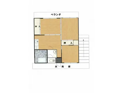 エントピア喜入206(3DK/2階)の間取り写真