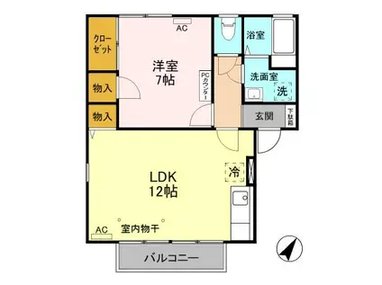 サンライズ A201(1LDK/2階)の間取り写真