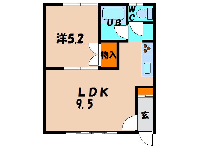 貴光ハイツ(1LDK/2階)の間取り写真
