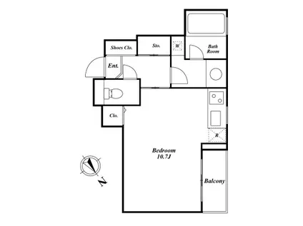 ミルーム南青山(ワンルーム/3階)の間取り写真