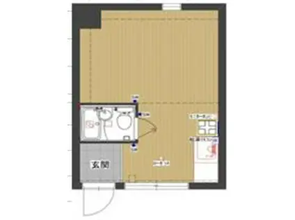 ライオンズマンション石屋川(ワンルーム/1階)の間取り写真