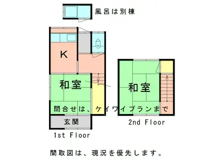 角倉アパート-彦島角倉町1丁目(2K/1階)の間取り写真
