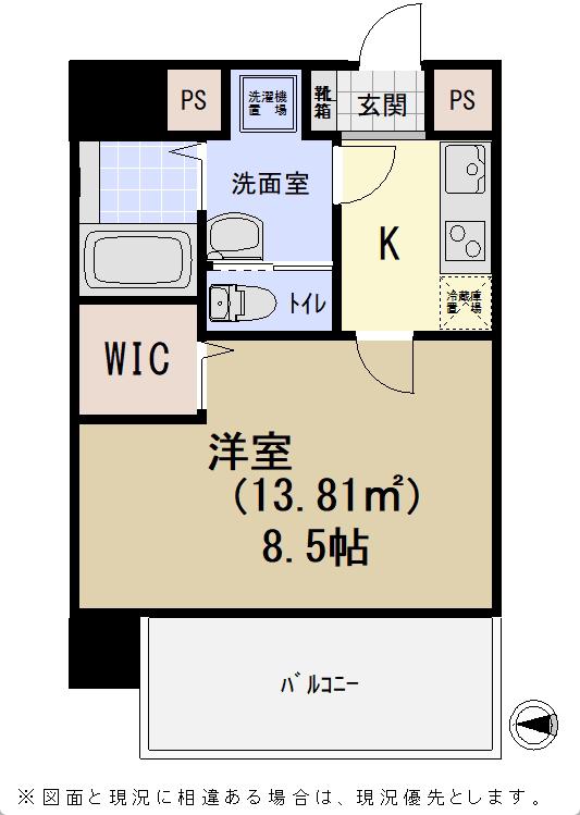 JR日豊本線 別府大学駅 徒歩17分 9階建 築5年(1K/7階)の間取り写真